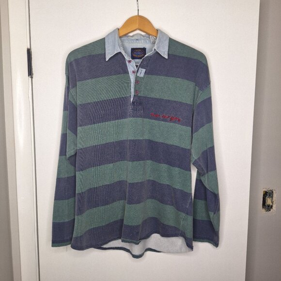 Vintage Pacific Coast Highway Shirt Mens Medium Striped Casual Polo - Picture 1 of 7